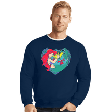 Load image into Gallery viewer, Daily_Deal_Shirts Crewneck Sweater, Unisex / Small / Navy Mermaid Love