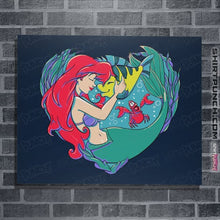 Load image into Gallery viewer, Daily_Deal_Shirts Posters / 4"x6" / Navy Mermaid Love