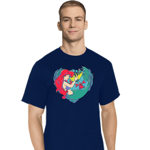 Load image into Gallery viewer, Daily_Deal_Shirts T-Shirts, Tall / Large / Navy Mermaid Love
