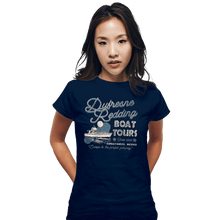 Load image into Gallery viewer, Secret_Shirts Fitted Shirts, Woman / Small / Navy Drufresne Redding Boat Tours
