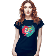 Load image into Gallery viewer, Daily_Deal_Shirts Fitted Shirts, Woman / Small / Navy Mermaid Love
