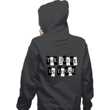 Load image into Gallery viewer, Daily_Deal_Shirts Zippered Hoodies, Unisex / Small / Dark Heather The Juice Is Loose
