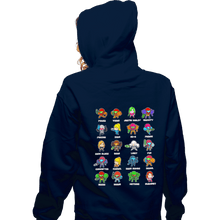 Load image into Gallery viewer, Secret_Shirts Zippered Hoodies, Unisex / Small / Navy The Many Suits Of Samus!