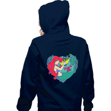 Load image into Gallery viewer, Daily_Deal_Shirts Zippered Hoodies, Unisex / Small / Navy Mermaid Love