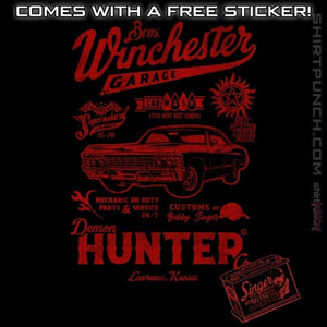 Daily_Deal_Shirts Magnets / 3"x3" / Black Winchester Garage