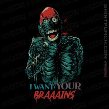 Load image into Gallery viewer, Daily_Deal_Shirts Magnets / 3&quot;x3&quot; / Black Tarman Wants Your Brains!

