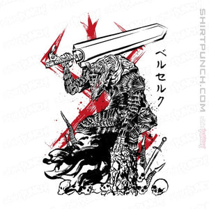Daily_Deal_Shirts Magnets / 3"x3" / White Lone Swordsman sumi-e