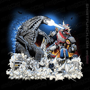 Daily_Deal_Shirts Magnets / 3"x3" / Black Godzilla VS Megazord
