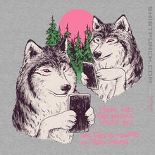 Load image into Gallery viewer, Daily_Deal_Shirts Magnets / 3"x3" / Sports Grey Two Wolves On Their Phones