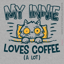 Load image into Gallery viewer, Daily_Deal_Shirts Magnets / 3"x3" / Sports Grey Innie Loves Coffee