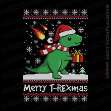 Load image into Gallery viewer, Shirts Magnets / 3"x3" / Black Merry T-Rexmas