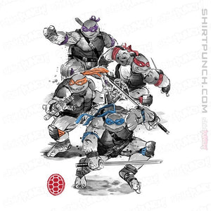 Daily_Deal_Shirts Magnets / 3"x3" / White Ninja Turtles Sumi-e