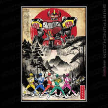 Load image into Gallery viewer, Daily_Deal_Shirts Magnets / 3"x3" / Black Rangers In Japan Woodblock