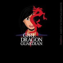 Load image into Gallery viewer, Shirts Magnets / 3"x3" / Black The Girl With The Dragon Guardian