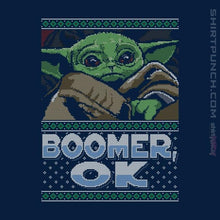 Load image into Gallery viewer, Shirts Magnets / 3"x3" / Navy Boomer Ok Baby Yoda Sweater