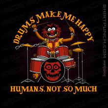 Load image into Gallery viewer, Daily_Deal_Shirts Magnets / 3"x3" / Black Drums Make Me Happy