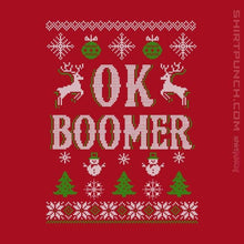 Load image into Gallery viewer, Shirts Magnets / 3"x3" / Red OK Boomer Ugly Christmas Sweater