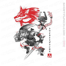 Load image into Gallery viewer, Shirts Magnets / 3"x3" / White Twilight Wolf Sumi-e