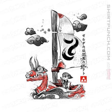 Load image into Gallery viewer, Shirts Magnets / 3"x3" / White Sailing With The Wind Sumi-e