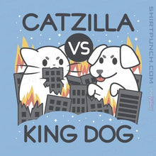 Load image into Gallery viewer, Shirts Magnets / 3&quot;x3&quot; / Powder Blue Catzilla VS King Dog
