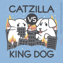 Load image into Gallery viewer, Shirts Magnets / 3"x3" / Powder Blue Catzilla VS King Dog