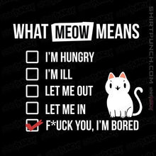 Load image into Gallery viewer, Shirts Magnets / 3"x3" / Black Meow Meaning