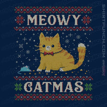 Load image into Gallery viewer, Daily_Deal_Shirts Magnets / 3"x3" / Navy Meowy Catmas