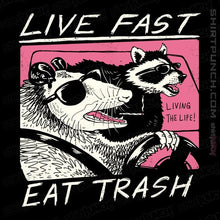 Load image into Gallery viewer, Shirts Magnets / 3&quot;x3&quot; / Black Live Fast! Eat Trash!
