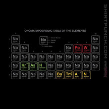 Load image into Gallery viewer, Shirts Magnets / 3"x3" / Black Onomatopoeriodic Table