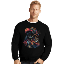 Load image into Gallery viewer, Daily_Deal_Shirts Crewneck Sweater, Unisex / Small / Black Colorful Captain
