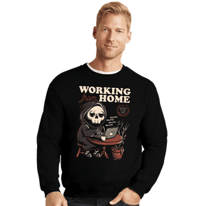Shirts Crewneck Sweater, Unisex / Small / Black Working From Home