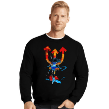 Load image into Gallery viewer, Shirts Crewneck Sweater, Unisex / Small / Black Neptune Splash