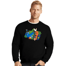 Load image into Gallery viewer, Daily_Deal_Shirts Crewneck Sweater, Unisex / Small / Black Triforce Adventure