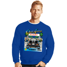 Load image into Gallery viewer, Daily_Deal_Shirts Crewneck Sweater, Unisex / Small / Royal Blue Out Run And Time