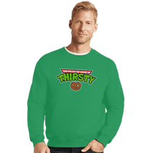Load image into Gallery viewer, Shirts Crewneck Sweater, Unisex / Small / Irish Green These Pretzels Are Making Me Thirsty
