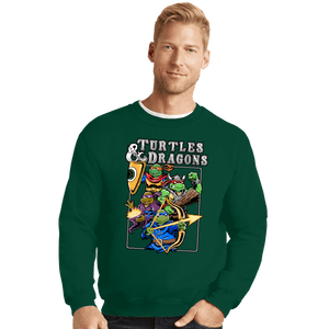Daily_Deal_Shirts Crewneck Sweater, Unisex / Small / Forest Turtles & Dragons