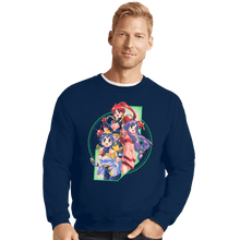 Load image into Gallery viewer, Daily_Deal_Shirts Crewneck Sweater, Unisex / Small / Navy Robot Hearts