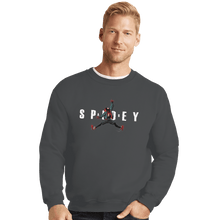 Load image into Gallery viewer, Shirts Crewneck Sweater, Unisex / Small / Charcoal Air Spidey