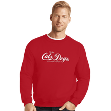 Load image into Gallery viewer, Shirts Crewneck Sweater, Unisex / Small / Red I Like Cats, Dogs, And Maybe 3 People
