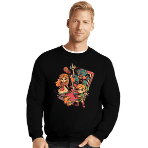 Daily_Deal_Shirts Crewneck Sweater, Unisex / Small / Black Brave Game Boy
