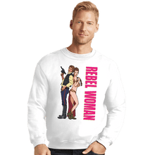 Load image into Gallery viewer, Daily_Deal_Shirts Crewneck Sweater, Unisex / Small / White Rebel Woman