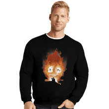 Load image into Gallery viewer, Shirts Crewneck Sweater, Unisex / Small / Black Midnight Calcifer