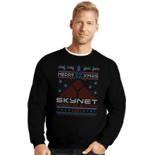 Load image into Gallery viewer, Daily_Deal_Shirts Crewneck Sweater, Unisex / Small / Black Happy Cyber Xmas