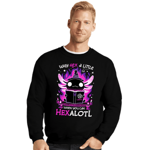Daily_Deal_Shirts Crewneck Sweater, Unisex / Small / Black Axolotl Witching Hour