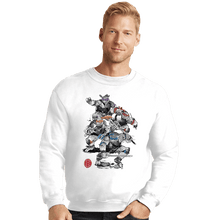Load image into Gallery viewer, Daily_Deal_Shirts Crewneck Sweater, Unisex / Small / White Ninja Turtles Sumi-e
