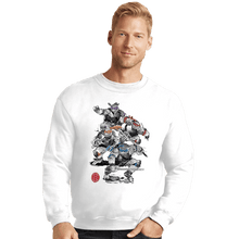 Load image into Gallery viewer, Daily_Deal_Shirts Crewneck Sweater, Unisex / Small / White Ninja Turtles Sumi-e