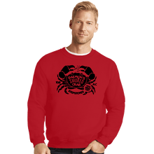 Load image into Gallery viewer, Daily_Deal_Shirts Crewneck Sweater, Unisex / Small / Red Daemon's Smoked Crab