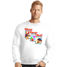 Load image into Gallery viewer, Shirts Crewneck Sweater, Unisex / Small / White Stop Swop 'N' Roll