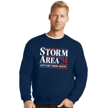 Load image into Gallery viewer, Shirts Crewneck Sweater, Unisex / Small / Navy Storm Area 51