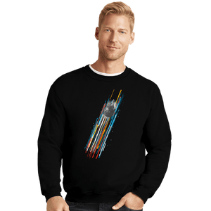 Daily_Deal_Shirts Crewneck Sweater, Unisex / Small / Black The Falcon